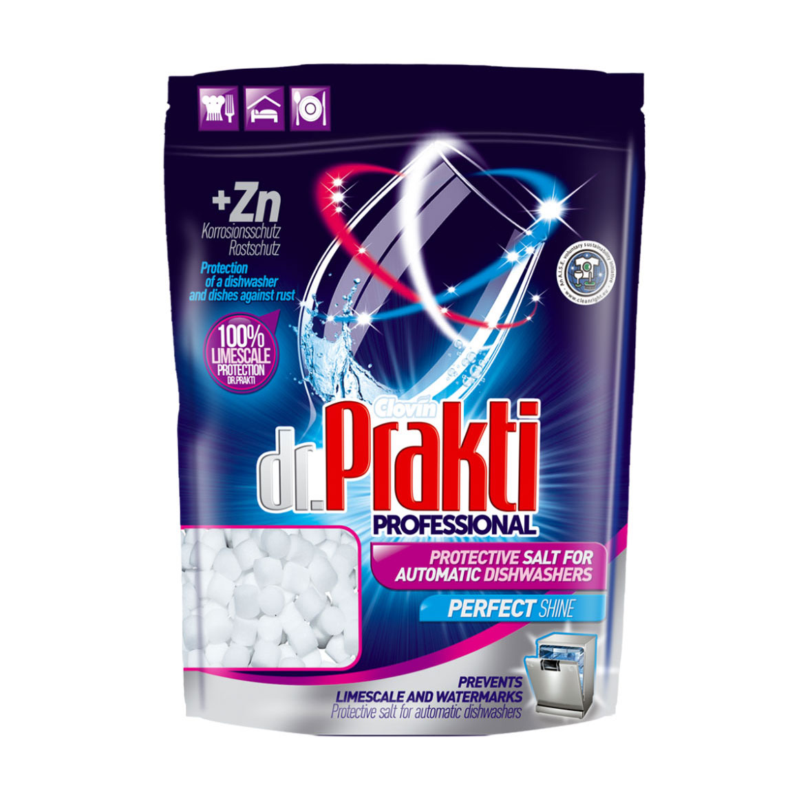 Сіль для посудомийних машин Dr. Prakti у мінітаблетках, 1.5 кг
